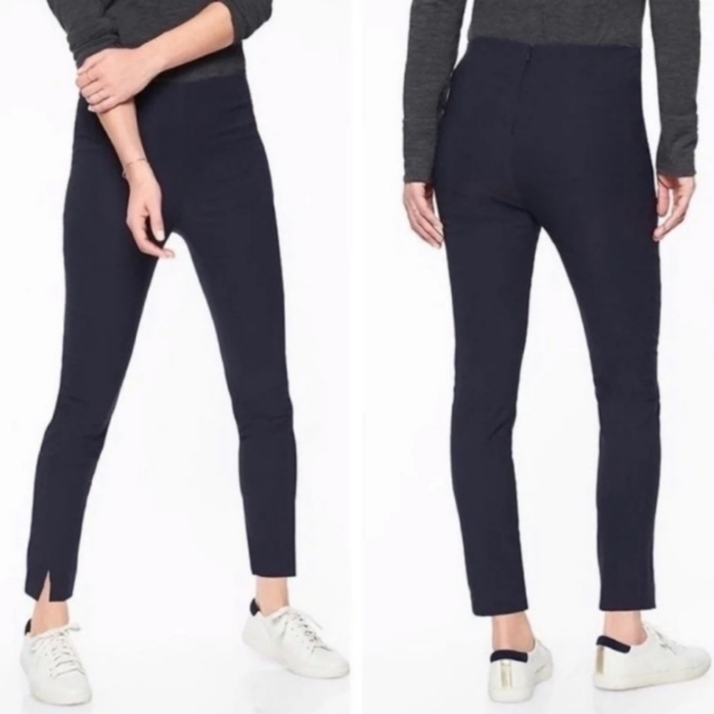 Athleta Navy Wander Slim Cropped Ankle Pants
